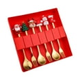 thumbnail image 1 of Juego de 6 cubiertos navideños Perfecl con estuche de regalo cuchara de café cuchara de postre navideña, 1 of 8