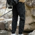 thumbnail image 4 of Aimik Hanes Men's Thin Straight Pants Outdoor Casual Cargo Pants Lightweight Utility Multiple Pockets Workout Athletic Pants-Black XXXXXXL, 4 of 6