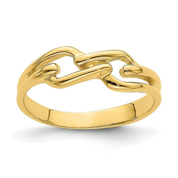 Solid 14k Yellow Gold Freeform Knot Ring Band Size 7.5