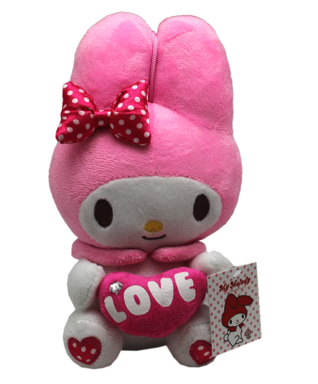 Sanrio My Melody Pink Hat and "Love" Heart Small Plush Toy (8in ...
