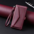 thumbnail image 3 of For Google Pixel 10/10 Pro Wallet Phone Case-PU Leather Flip Cover with 3 Credit Card Slots,Hidden buckle Pocket & Detachable Shoulder Strap and Wrist Strap,Shockproof,Wine red,For Pixel 10/10 Pro, 3 of 11