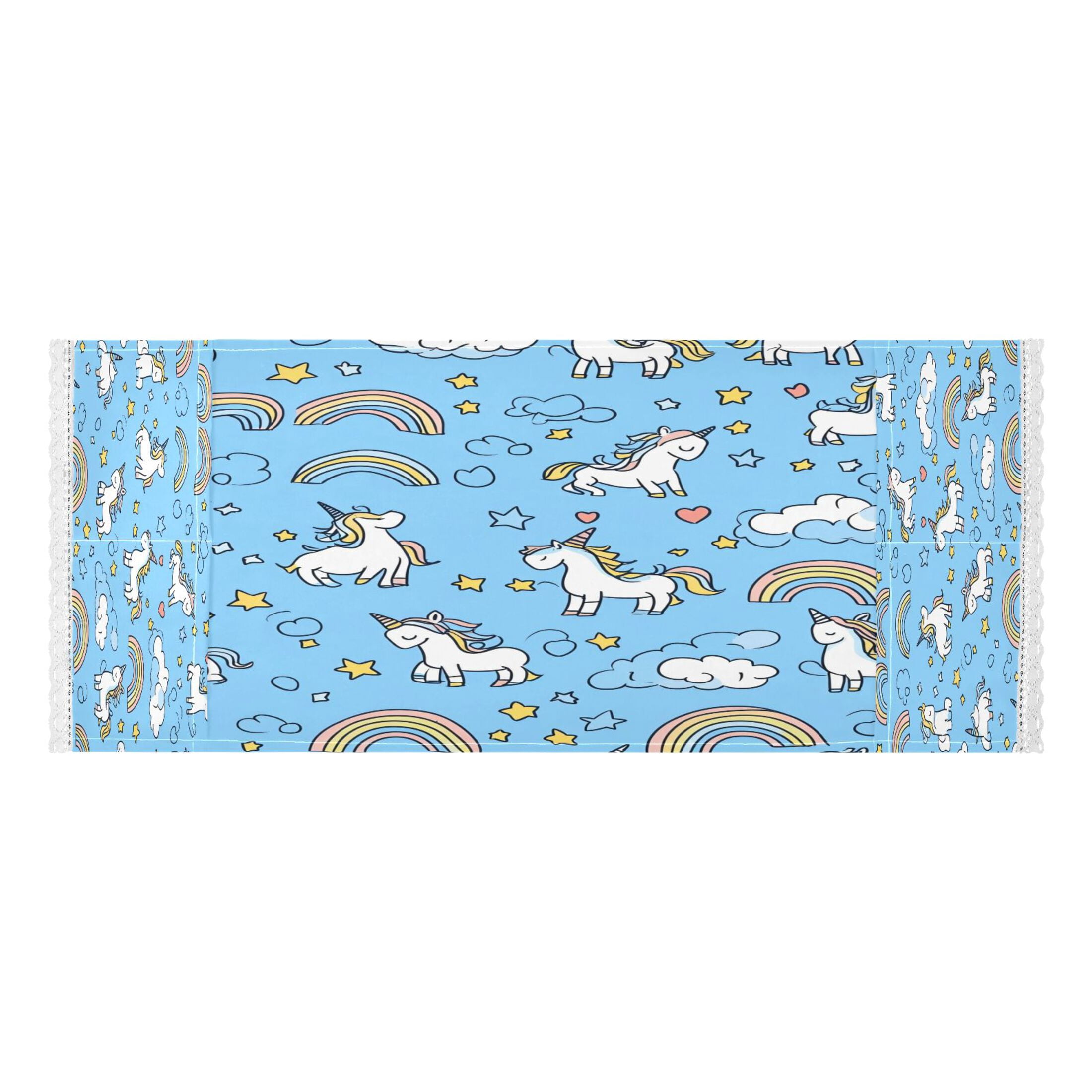 WOBOGO Unicorns Rainbows Blue Pattern Washing Machine Cloth Dryer Refrigerator Top Cover Protective Non-Slip Mat For Kitchen Laundry