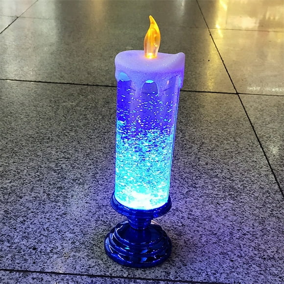 Luces de noche LED Lámpara de vela de cera llena de agua Adorno de iluminación
