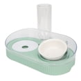 thumbnail image 5 of Juego de cuencos de agua y comida para mascotas, cuenco de comida para gatos inclinado elevado con botella de agua automática para perros y gatos, color verde, 5 of 5