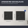 thumbnail image 5 of 2 Gang Screwless Decorative Wall Plates, Mid-Size Unbreakable Thermoplastic F..., 5 of 5