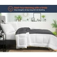 thumbnail image 2 of Twin XL Comforter Contrast Dark Grey 300 GSM Plush Siliconized Microfiber Fill Duvet Insert With 1000 Thread Count Egyptian Cotton Shell Fluffy with Piping & Matching Pillowcases, 2 of 8