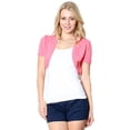 thumbnail image 2 of Fashion Secrets Juniors Cotton Bolero Shrug Cropped Cardigan (Large, Coral B), 2 of 2