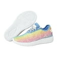 thumbnail image 2 of LUCKY STEP Fashion Glitter Sneakers for Womens/Girls Silp On Running Shoes Lightweigt Tennis Walking Sneakers(Rainbow Blue,10B(M)US), 2 of 7