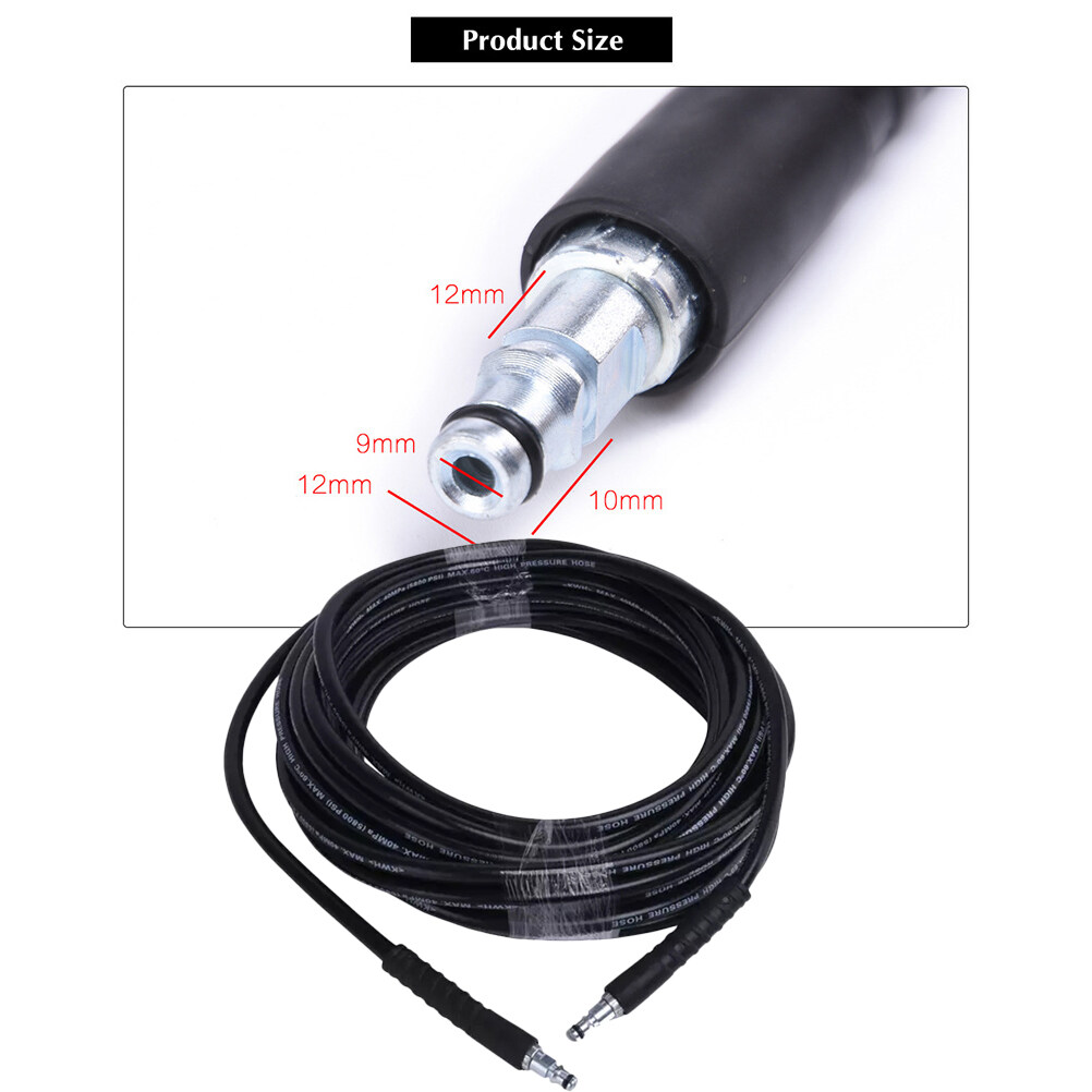 OUNONA Black Rubber Washing Machine Hose Durable Flexible Design for Electronic Cold Cleaning Machine 8M
