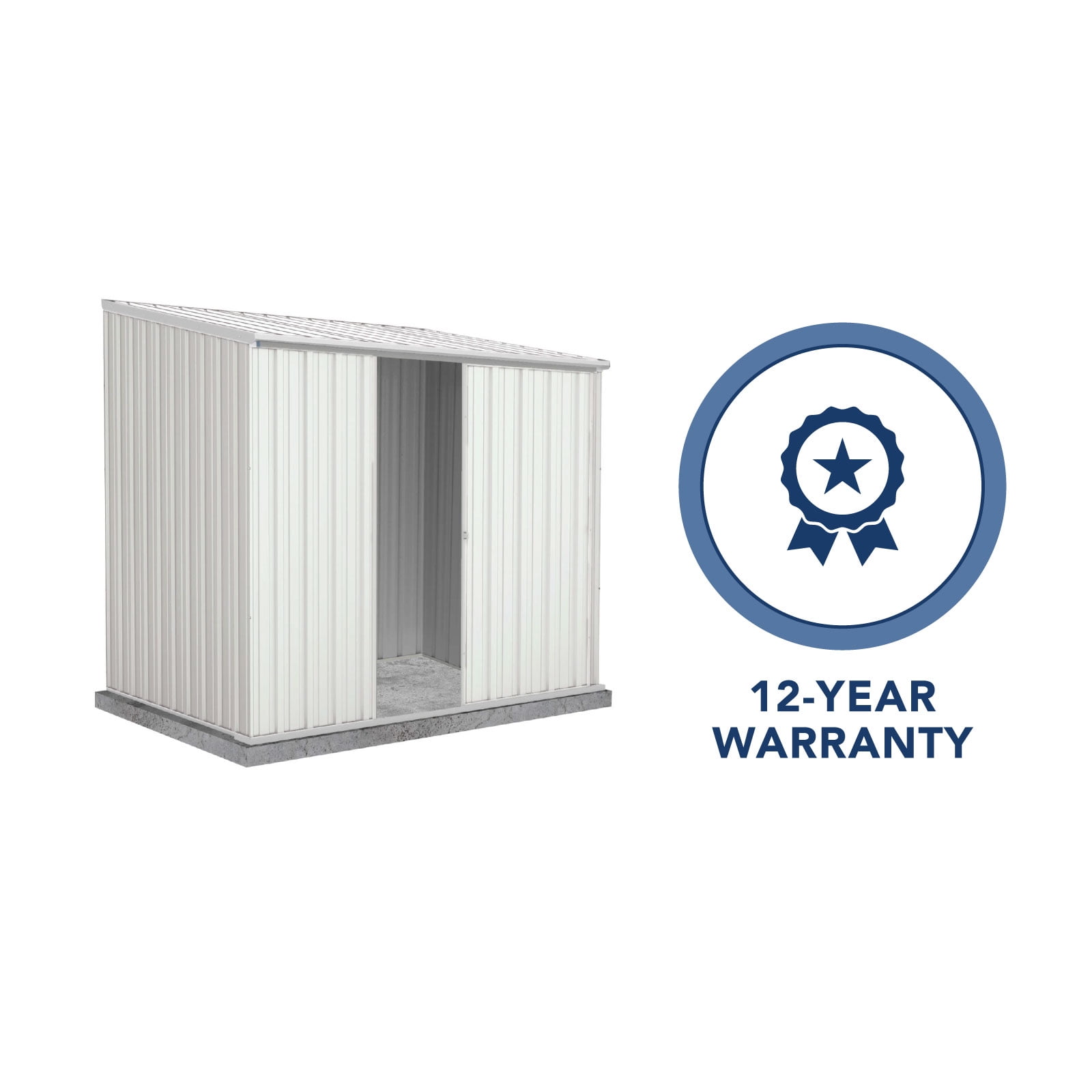 Absco EZI Slider 7' x 5' Metal Storage Shed - Surfmist