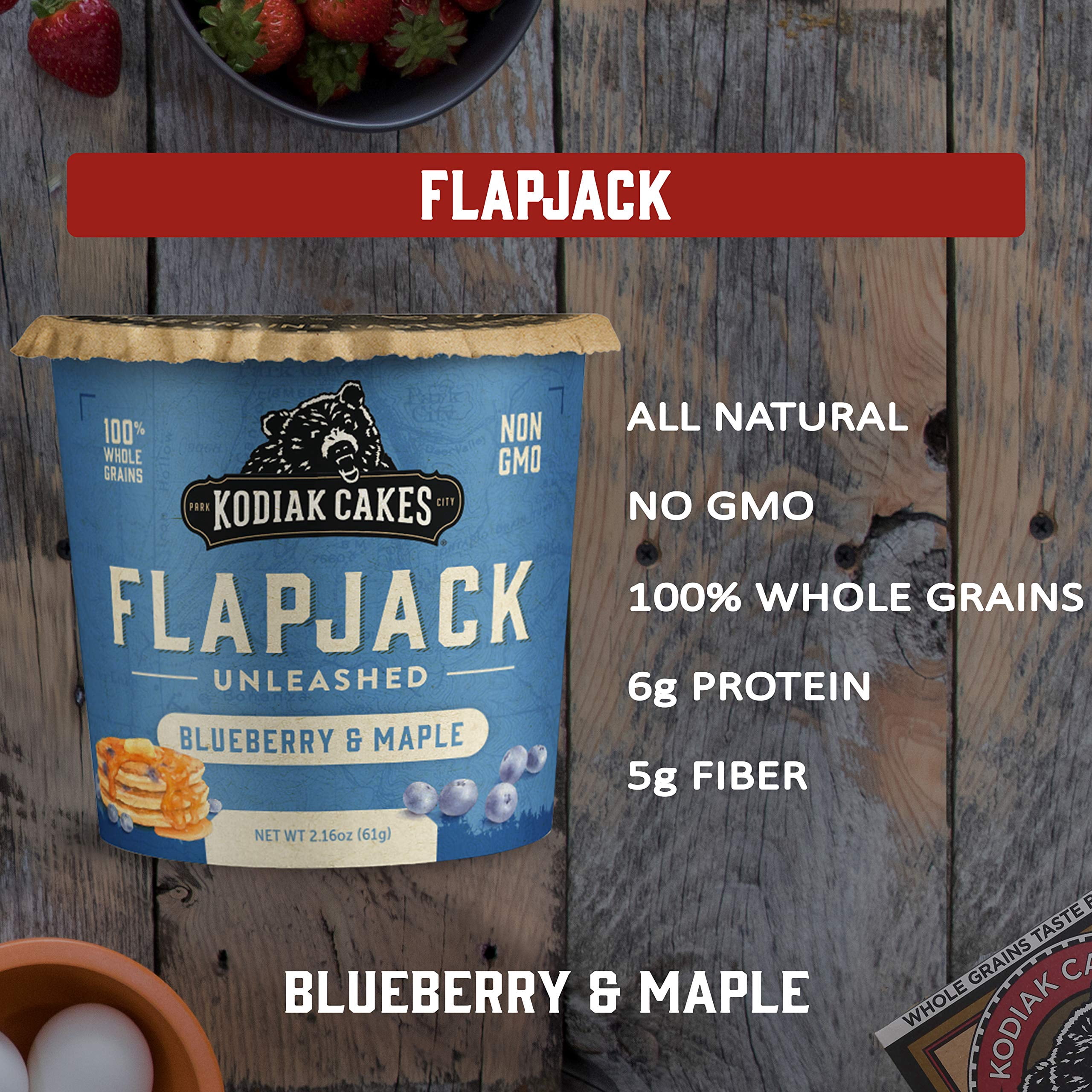 Kodiak Cakes Flapjack Power Cup, Blueberry & Maple, 2.22 oz (Pack of 72)