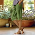 thumbnail image 4 of Shorts For Women Women's Fashionable Casual Slit With Pocket Cotton Linen Loose Shorts, 4 of 7