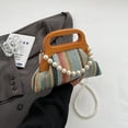 thumbnail image 3 of Bolso Tejido Paja para Mujer Mano Hobo Elegante Con Perlas Viajes Al Aire Libre, 3 of 9