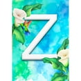 thumbnail image 2 of America Forever Summer Flowers Birds Monogram House Flag Letter Z 28 x 40 inches Hummingbird Calla Lily Spring Floral Double Sided Vertical Outdoor Yard Lawn Decorative White Floral House Flag, 2 of 5