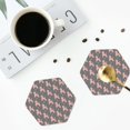 thumbnail image 4 of Yiaed Poodle Dog Print Leather Coasters for Drinks - Cup Coasters Coffee Table Kitchen Table Bar, Home & Office Gifts Handmade Drink Coasters-Hexagon, 4 of 6