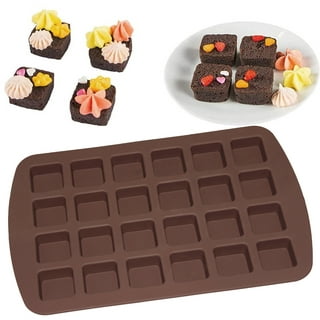  SILIVO Bite-Size Silicone Brownie Pan with Dividers - 2 Pack  24-Cavity Non-Stick Mini Silicone Molds for Brownie Bites, Keto Fat Bombs,  Fudges and Chocolates: Home & Kitchen