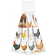 thumbnail image 2 of IAUYY Kitchen Hanging Towels Set of 2 100% Polyester Absorbent, Super Soft Hand Towels with Hanging Loops for Bathroom Kitchen in The Chicken Coop Houses and Fruits, 2 of 7