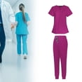 thumbnail image 1 of Conjunto de Médica para Mujer Perfecl Traje de Trabajo de Enfermera Ligero Suave Cómodo Escote en V Blusa Roja, 1 of 8