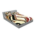 thumbnail image 2 of Ambesonne Abstract Fitted Sheet & Pillow Sham Set, Retro Trippy Form Ruby, Queen, Pale Yellow Caramel, 2 of 2