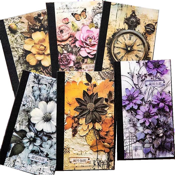 New Arrivals 240Pcs Maillard Style Scrapbook Paper for Junk Journal Supplies, Vintage Flower Decoupage Journaling Kit