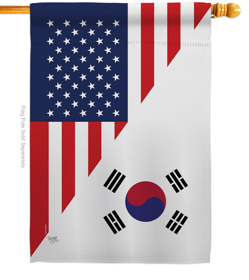 Us Korea Friendship Flags Of The World Impressions Decorative Vertical 28 X 40 Double Sided House Flag Walmart Com Walmart Com