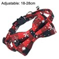 thumbnail image 2 of Collar de perro navideño con lazo, collar ajustable para mascotas con patrón de copo de nieve a cuadros clásico, 2 of 5