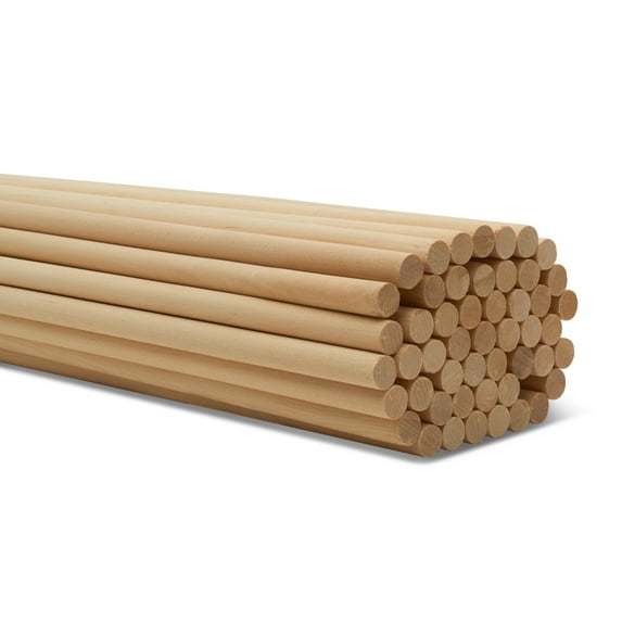 Dowel Rods Wood Sticks Wooden Dowel Rods - 1/2 x 72 Inch Unfinished Hardwood Sticks - for Crafts and DIYers - 25 Pieces by Woodpeckers