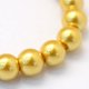 thumbnail image 2 of Baking Painted Pearlized Glass Pearl Round Bead Strands about 105pcs/strand 31.4 inch 8~9mm Hole: 1mm Gold, 2 of 4