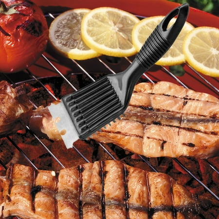 

Anvazise Barbecue Cleaning Brush Safe Non-Stick Plastic Handle BBQ Grill Cleaner Steel Scraper for Kitchen Black One Size