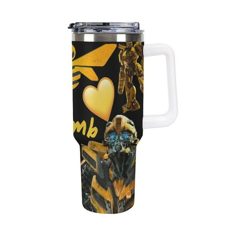 

Bumblebee Car Tumbler with Handle And Straw Lid Large Capacity 40 Oz Travel Coffee Mug Vacuum Insulated Stainless Steel Water Bottle Car Cup