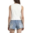 thumbnail image 3 of INSPIRE CHIC Women's Denim Vests Sleeveless Washed Distressed Casual Jean Jackets S White, 3 of 6