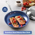 thumbnail image 4 of Granitestone 10-Inch Nonstick Frying Pan Tri-Ply Stainless Steel Blue Skillet, 4 of 6