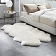 thumbnail image 3 of 180x110cm Soft Fluffy Fur Non Slip Faux Sheepskin Rug, 3 of 5