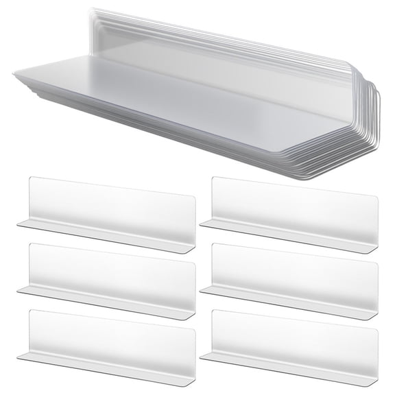 20pcs 20Cm L Shape Shelf Dividers Transparent Plastic Organizer for Kitchen Cabinet Storage Rack Display Stand Store