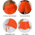 thumbnail image 2 of Women's V Cross High Waisted Swim Shorts Ruched Side Tie Boy Shorts Swimsuit Bottoms with Liner, 2 of 6