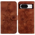 thumbnail image 2 of Compatible with Google Pixel 8 Embossed Lily Wallet Case with Card Holder PU Leather Flip Cover, 2 of 5