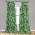 thumbnail image 5 of Ambesonne Tree Curtains, Macro Palm Tree Leaves, Pair of 28"x95", Hunter Green Black White, 5 of 5