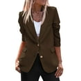 thumbnail image 7 of Sopiago Women's Business Casual Blazer Long Sleeve Notch Lapel Trendy Work Office Blazer Jackets Outerwear Coffee,XL, 7 of 7
