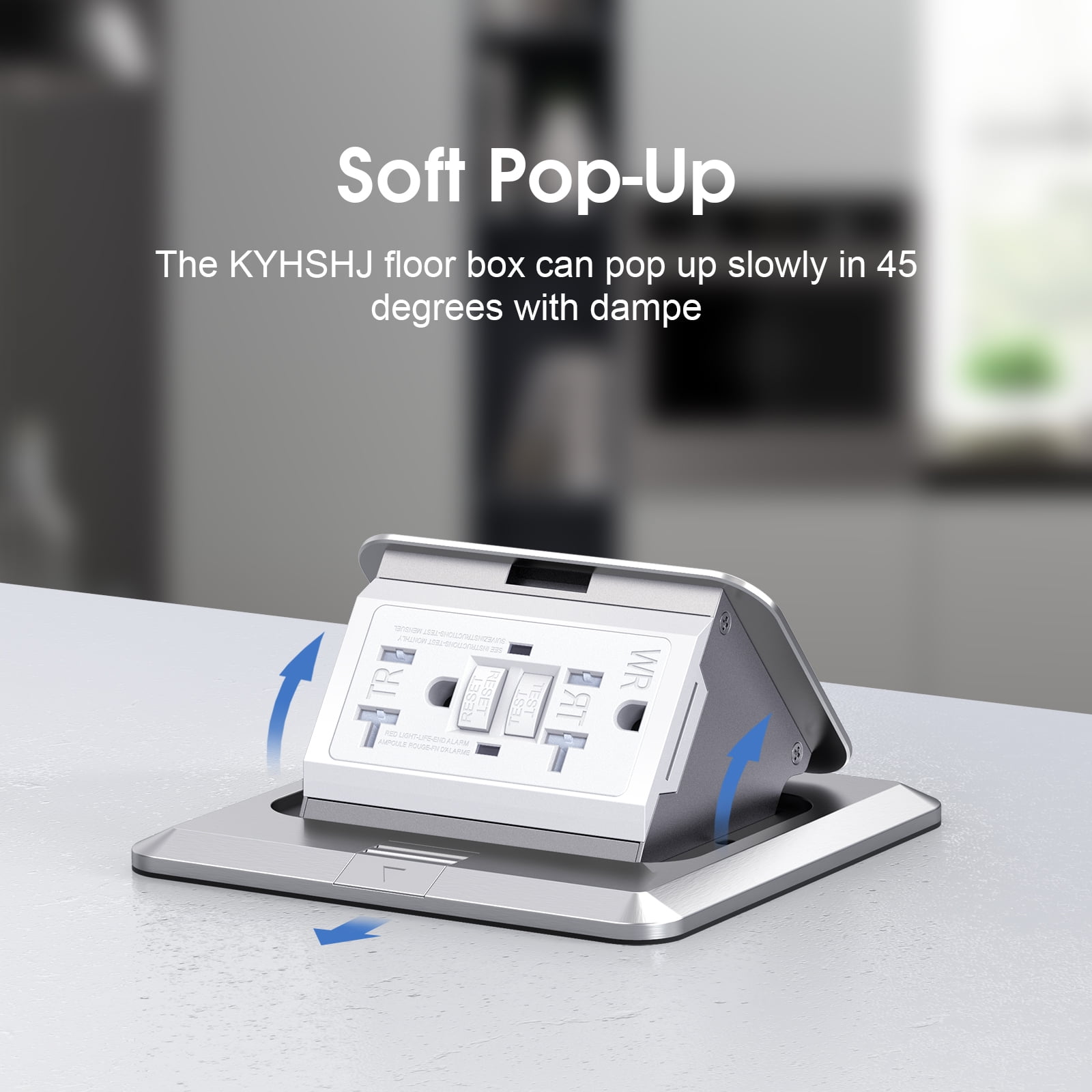KYHSHJ Pop Up Floor Electrical Outlet with 20 Amp Stainless Steel GFCI Tamper Receptacle Outlet, Silver