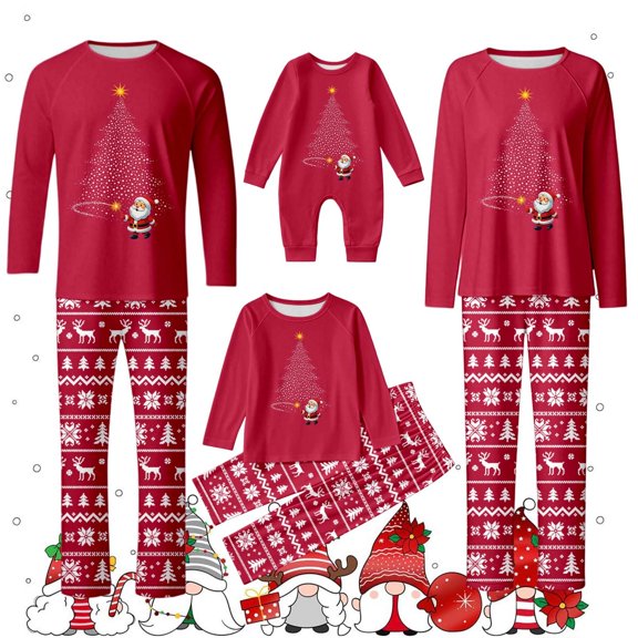 Family Christmas Pajamas Set Long Sleeve Plaid Print Sleepwear Sets Button Down Loungewear Set Party Holiday Pjs Sets