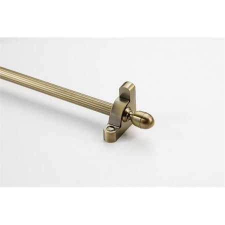 Zoroufy 01606-03673 36 in. Heritage Fluted Tubular Stair Rod Set Regular Brackets Acorn Finial in Antique Brass