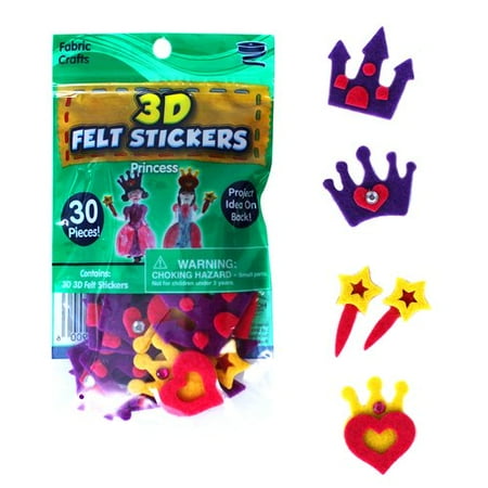 KIDS CRAFT 3D Felt Stickers, Princess