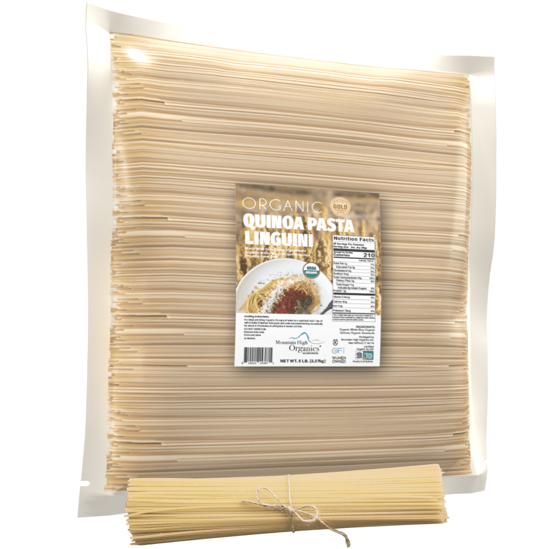 Pasta, Linguini 4/5LB BAGS Certified Gluten Free, USDA Organic & GMO Free,  Wheat & Corn-Free, Made w/3 Ingredients -Mountain High Organics