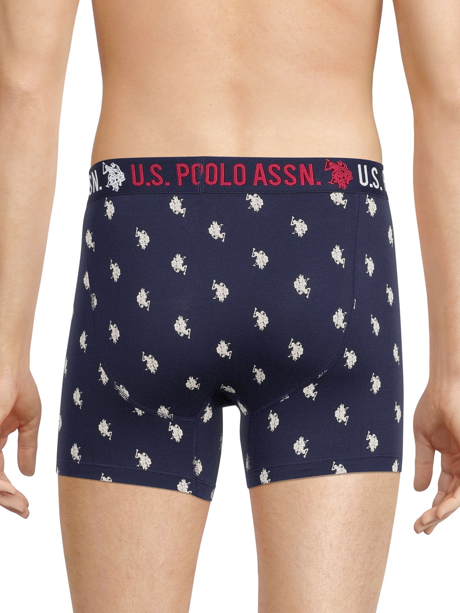 U.S. Polo Assn. Men's 3-Pack Cotton Boxer Briefs, Heather Grey/Black, Small  at  Men's Clothing store