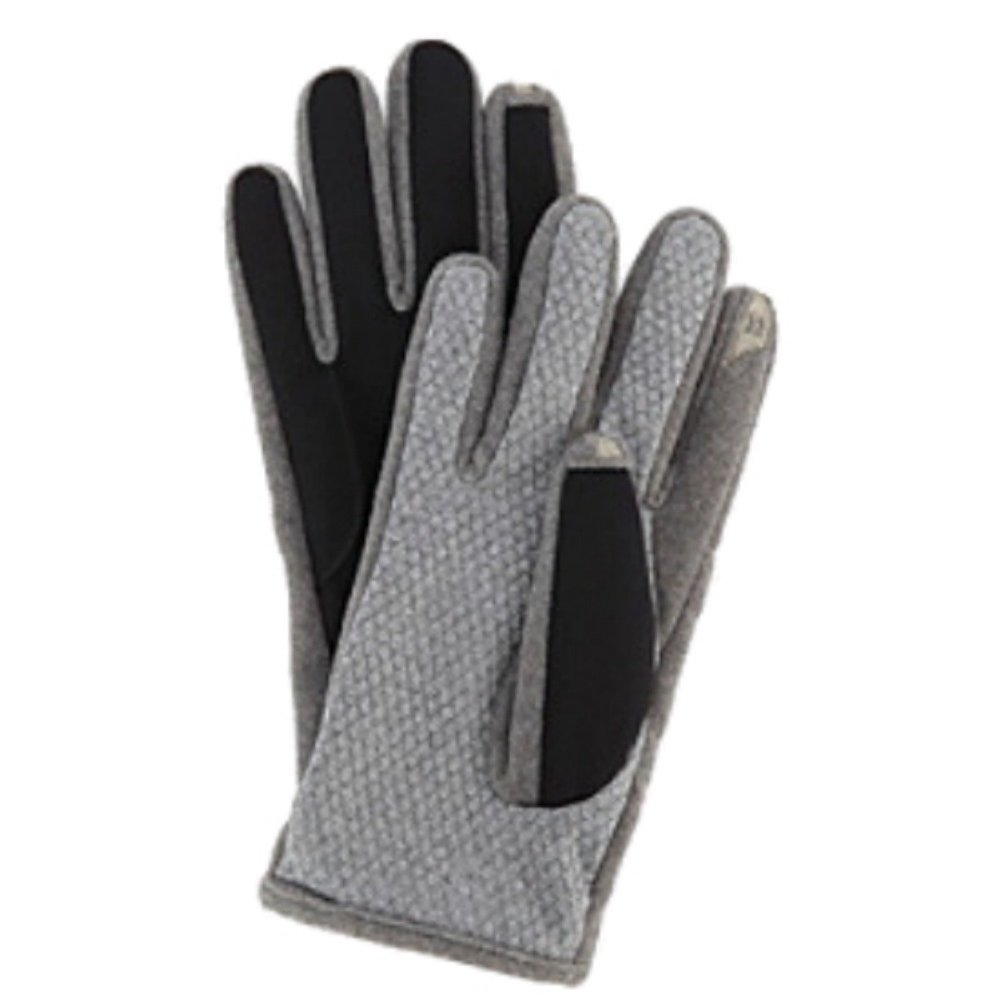 Isotoner Isotoner Smart Touch Mens Black Gray Touchscreen Gloves for