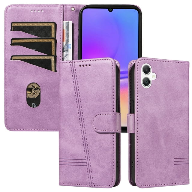 Phone Case for Samsung Galaxy A06 Magnetic PU Leather Card Slots Durable Wallet Cover