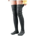 thumbnail image 1 of Women's Knit Leg Stocking Thigh Long Warmers Knee Boot Socks Over Socks, 1 of 2