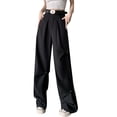thumbnail image 6 of Video Real Shot American Overalls Summer Thin Trendy Cool Pleated Loose Casual Straight Trousers Solid Color Belt, 6 of 6