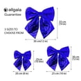 thumbnail image 2 of Allgala Christmas Decorative Metallic Foil Fabric Bows for Wreath Garland Christmas Tree Chair Wedding-2 Pack-12" (25x30cm)-Blue-XBW92336, 2 of 4