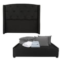 thumbnail image 1 of Box Base Cama Queen Size+Cabecera Zefyr Negro+Almohada 2Pack+Protector Cloud+Sabanas Softy+Edredon Homy, 1 of 8